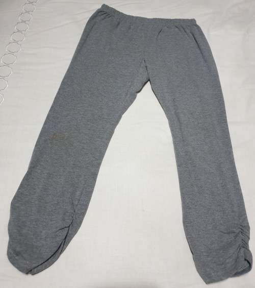 Girls Grey 3/4 Leggings with Rouche Detail Age 13-14 Years