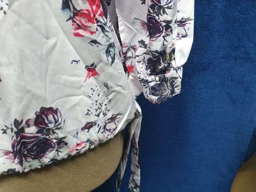 BRAND NEW!! Ladies White Printed 3/4 Off-shoulder Blouse Size XL