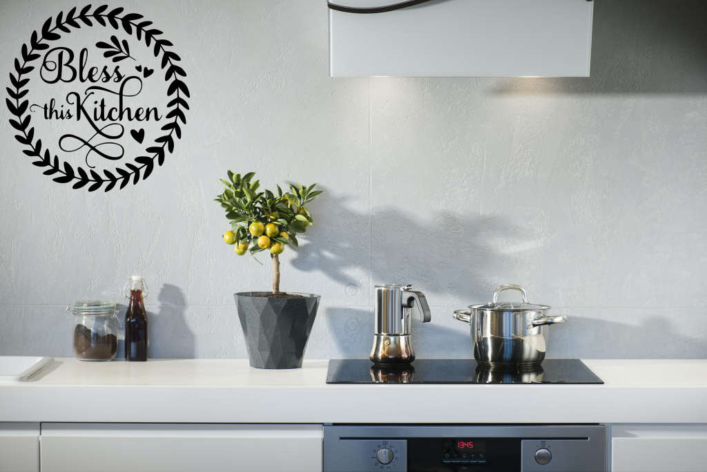 Black Vinyl Home Decor Wall Art-Bless This Kitchen