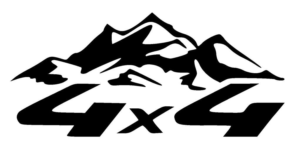 Decorative 4x4 Sticker with Mountains