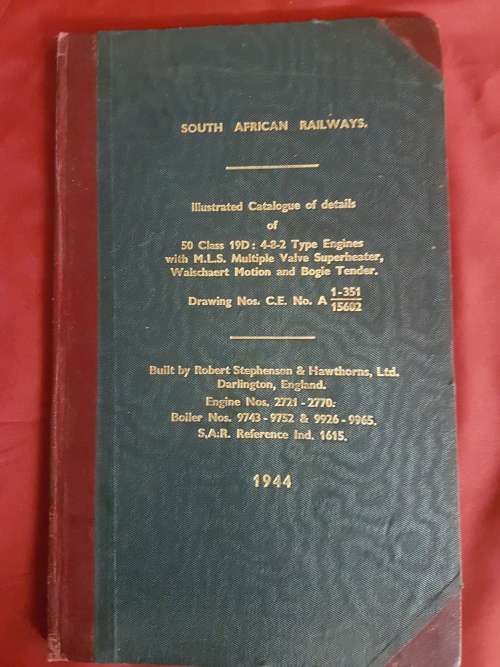 S.A.R. Illustrated Catalogue of details of 50 Class 19D: 4-8-2 Type Engines