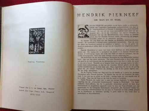 HENDRIK PIERNEEF, Die man en sy werk. J.F.W. Grosskopf. 1945