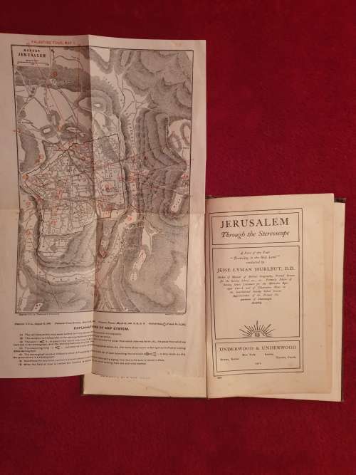 *1911* JERUSALEM - Through the Stereoscope. (No stereo cards) Includes fold-out map