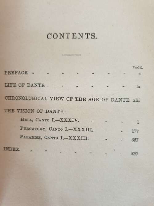 *1889* The Vision or Hell, Purgatory and Paradise of Dante Alighieri - The Rev. H.F. Cary