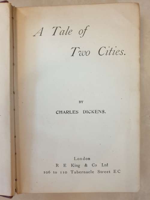 **1859** A TALE OF TWO CITIES. CHARLES DICKENS. Preface dated 1859.