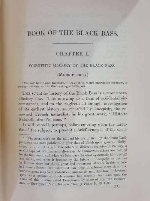1881/1987. BOOK OF THE BLACK BASS. (Facsimile Copy) James A. Henshall.