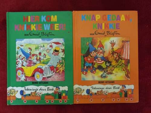 7 x KNIKKIE (Noddy) BOEKE, DEUR ENID BLYTON. HARDEBLAD. ALMAL VIR EEN PRYS.
