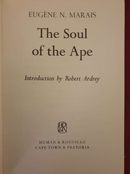 THE SOUL OF THE APE - EUGENE N. MARAIS
