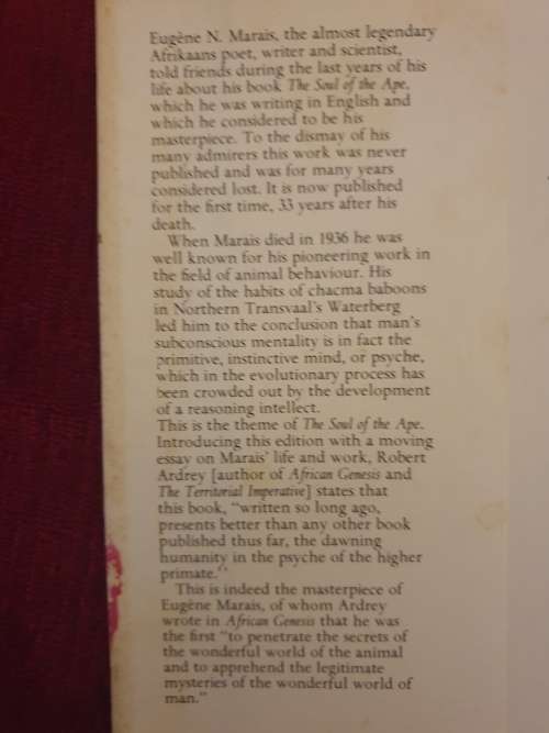 THE SOUL OF THE APE - EUGENE N. MARAIS