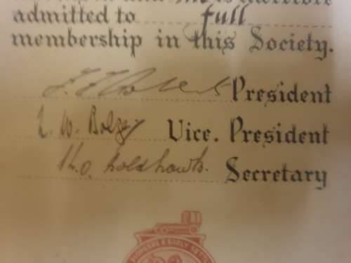 RHODESIA PIONEERS & EARLY SETTLERS SOCIETY. 900mm x 340mm. Framed behind glass.