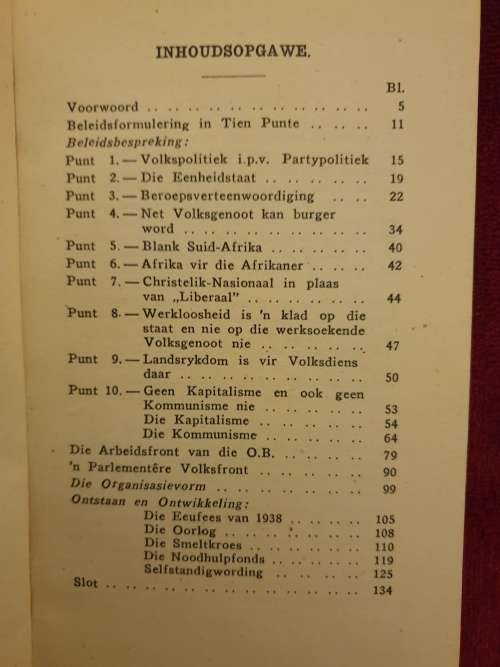 3 x Oorspronklike Ossewa Brandwag publikasies plus Robey Leibbrandt boek.