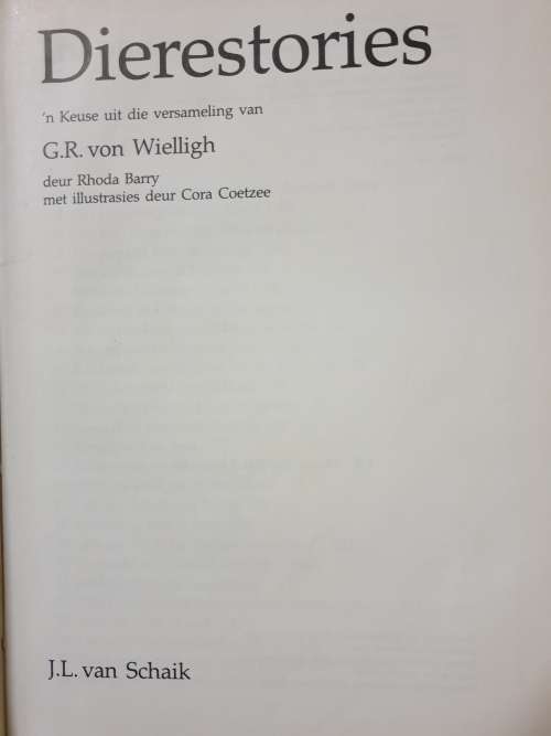 DIERESTORIES - G. R. VON WIELLIGH.