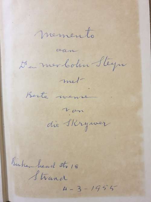 **Geteken + Inskripsie; Op die Bermudas beland - Ds J.A. van Blerk (1949)