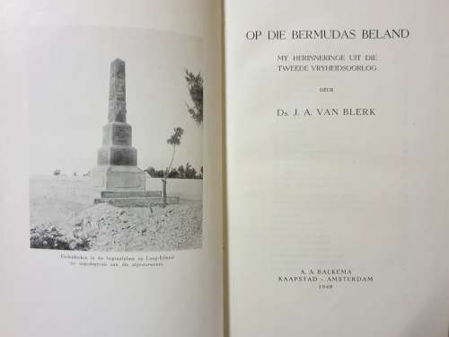 **Geteken + Inskripsie; Op die Bermudas beland - Ds J.A. van Blerk (1949)