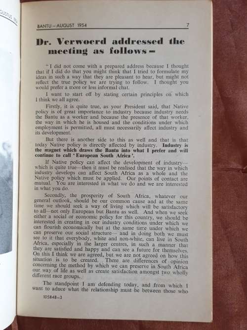 * 1954 * 7 x BANTOE / BANTU TYDSKRIF - MAGAZINE