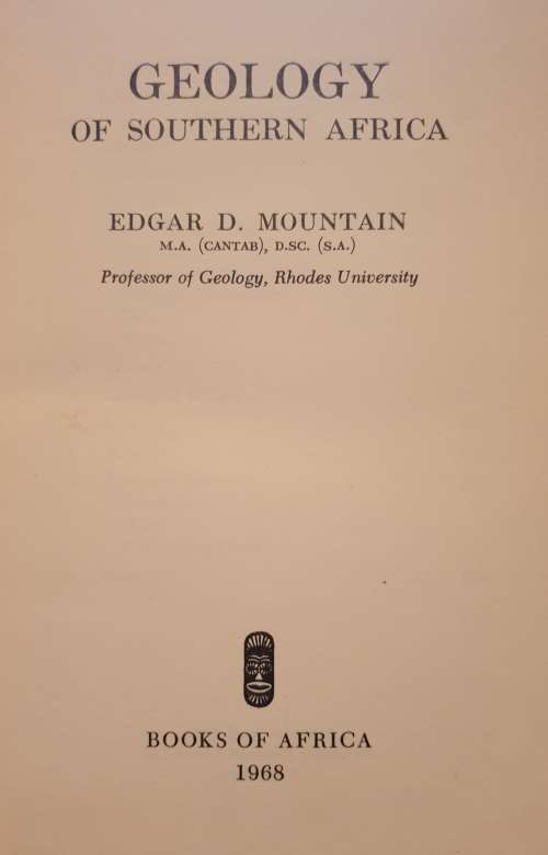 Geology of Southern Africa - Edgar D. Mountain