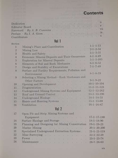 SME MINING ENGINEERING HANDBOOK. Complete in 2 Volumes.
