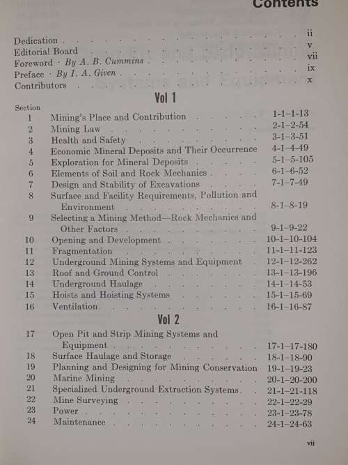 SME MINING ENGINEERING HANDBOOK. Complete in 2 Volumes.