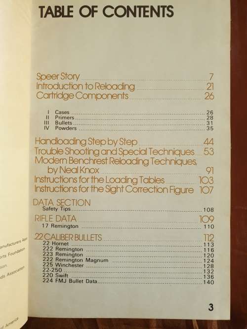 Reloading Manual Number Nine - For Rifle and Pistol. Speer.