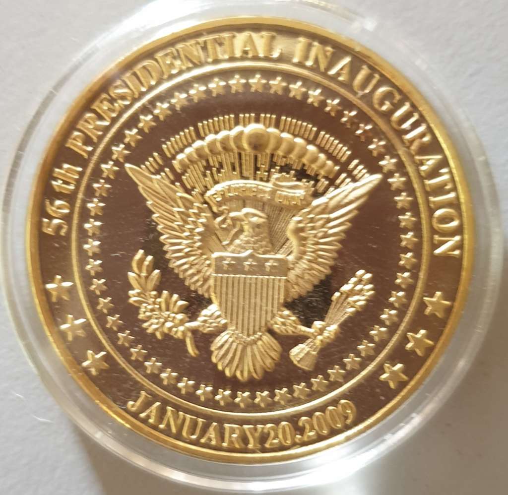 2009 - Barack Obama Gold Plated Coin.