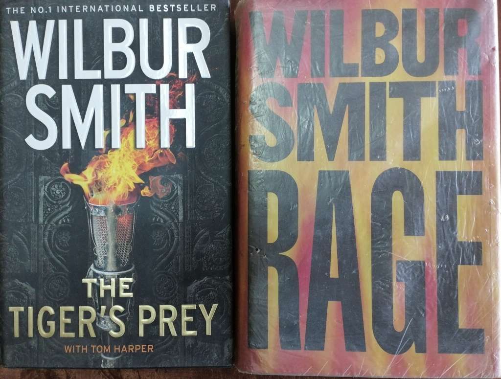 10 x Wilbur Smith h/c books, all in one lot.