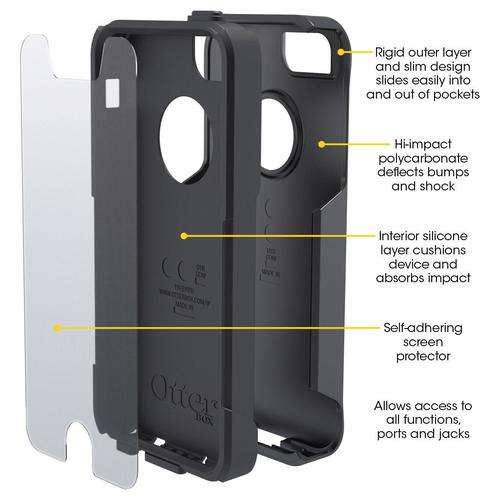 SPECIAL NEW IN BOX Black iPhone 5 5s OtterBox Commuter Case W/Screen Protector