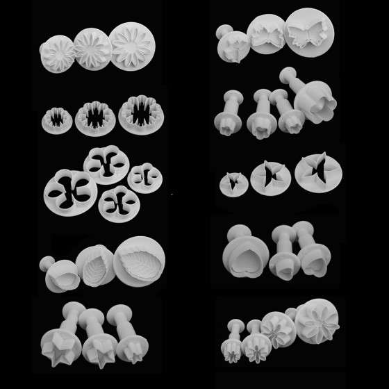 33pcs Plunger Cutter Fondant Cake Cookie Biscuit Mold Craft DIY Decorating Tools Set