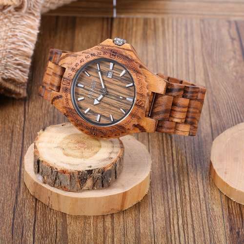 High Quality Unique Lightweight Wooden Simple Luminous Wristwatch Trendy Analog Quartz Men Watch