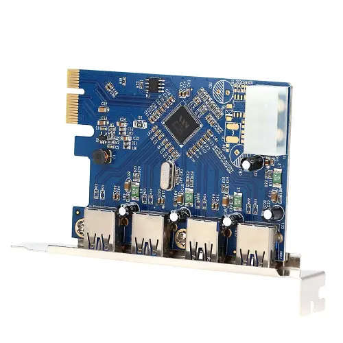4Port Superspeed USB 3.0 PCI-E Expansion Card with 4pin IDE Power Connector