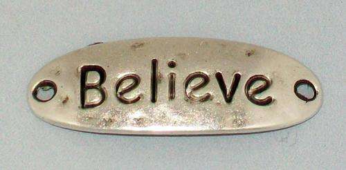 Antique Silver Infinity "Believe" Connector - 1pc