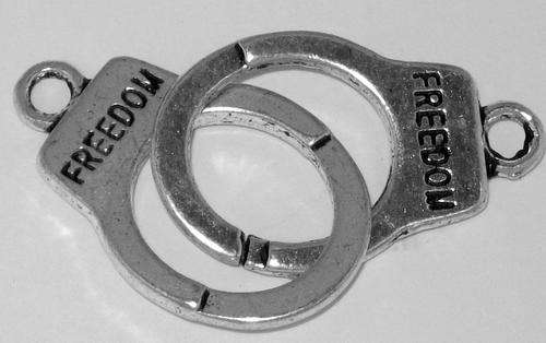 Antique Silver Infinity "Hand cuff" Connector  - 1pc