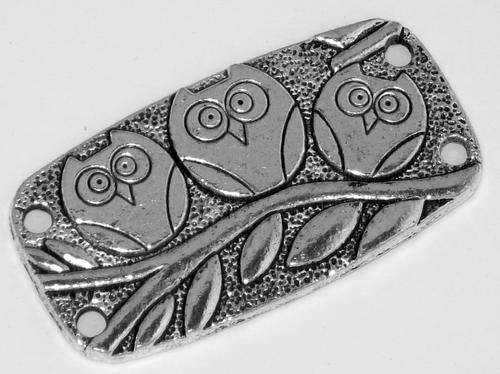 Antique Silver Infinity 4-hole Bird Connector- 1pc