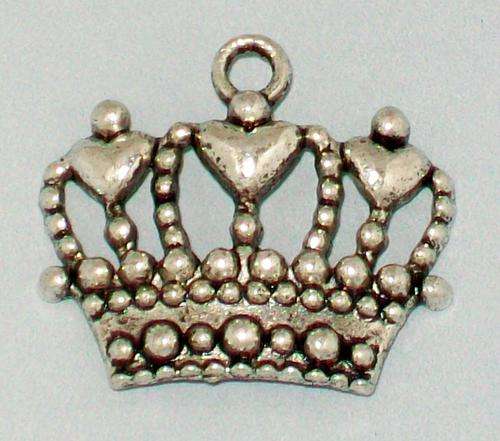 Antique Silver Crown Infinity Connector/Charm - 1pc