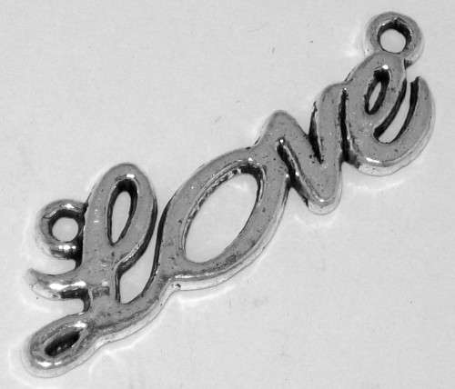 *** BUY 1 GET 1 FREE *** 10 pieces - Antique Silver Love Connector