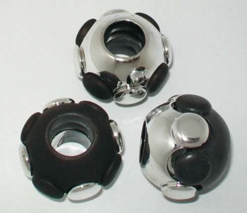 Scarf Ring - Black & Nickel Color - 6 pieces