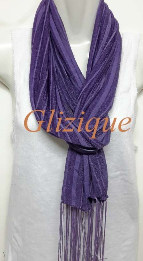 Scarf with Tussles - Purple