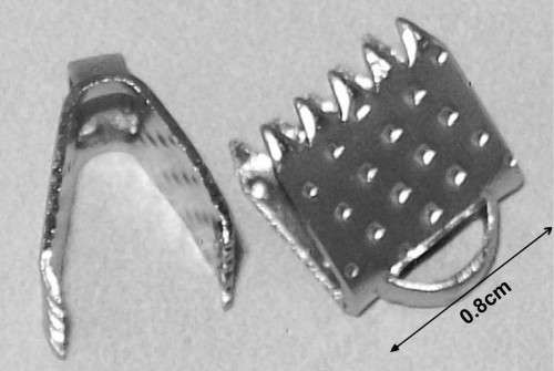 *** CLEARANCE SALE *** 100pcs - Nickel Color Cord Ends - 0.80cm