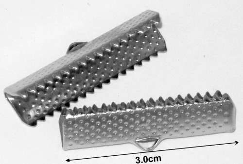 *** CLEARANCE SALE *** 30pcs - Nickel Color Cord Ends - 3cm