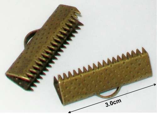 *** CLEARANCE SALE *** 30pcs - Antique Bronze Cord Ends - 3cm