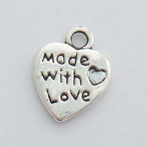 *** CLEARANCE SALE *** 10 pcs - Antique Silver Made with Love Charm