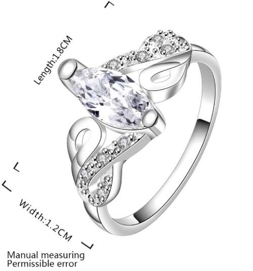 *** Exquisite *** AAA+ CZ - 925 Silver Plated Silver Ring Size 8