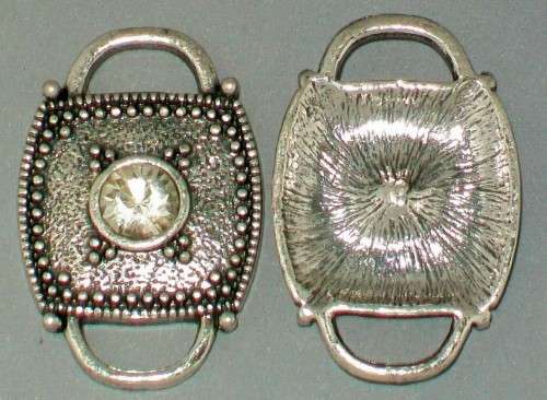 *** CLEARANCE SALE *** Antique Silver Connector - Clear Rhinestone