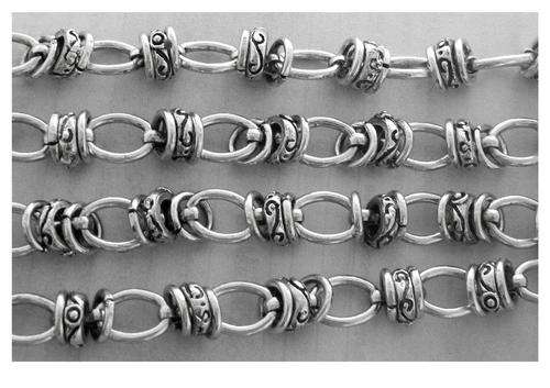 Burnished Silver Multi Link Chain - 1m