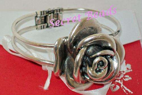 +++ CRAZY +++ Silver Clip on Rose Bracelet