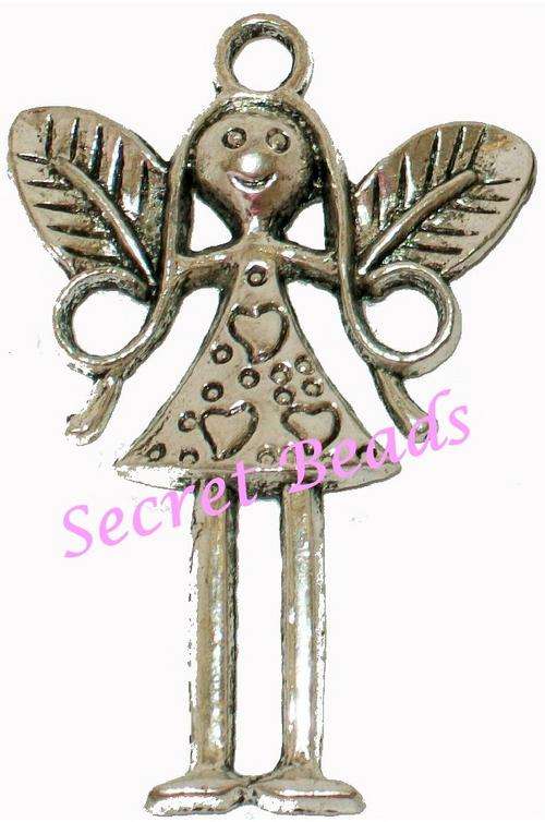 Ant. Silver Fairy Pendant - 1pcs
