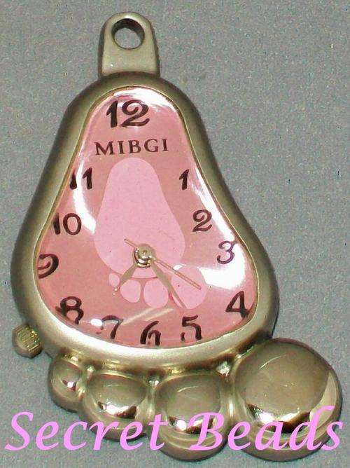 ***SALE*** Ant. Silver  âBig Footâ Charm Watch â Pink