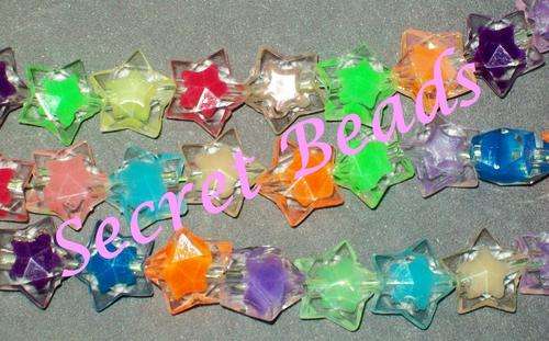 ***BEST BUY***  Acrylic Star Bead Mix - 60pcs