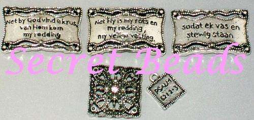 Ps 62:2-3  Ant. Silver 3-hole Slider Set - Afrikaans only