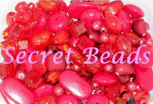 ***BEST BUY*** Unsorted Acrylic Beads - Shades of Red