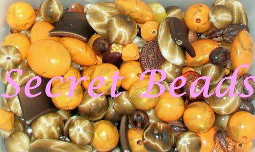 ***BEST BUY*** Unsorted Acrylic Beads - Shades of Brown/Orange